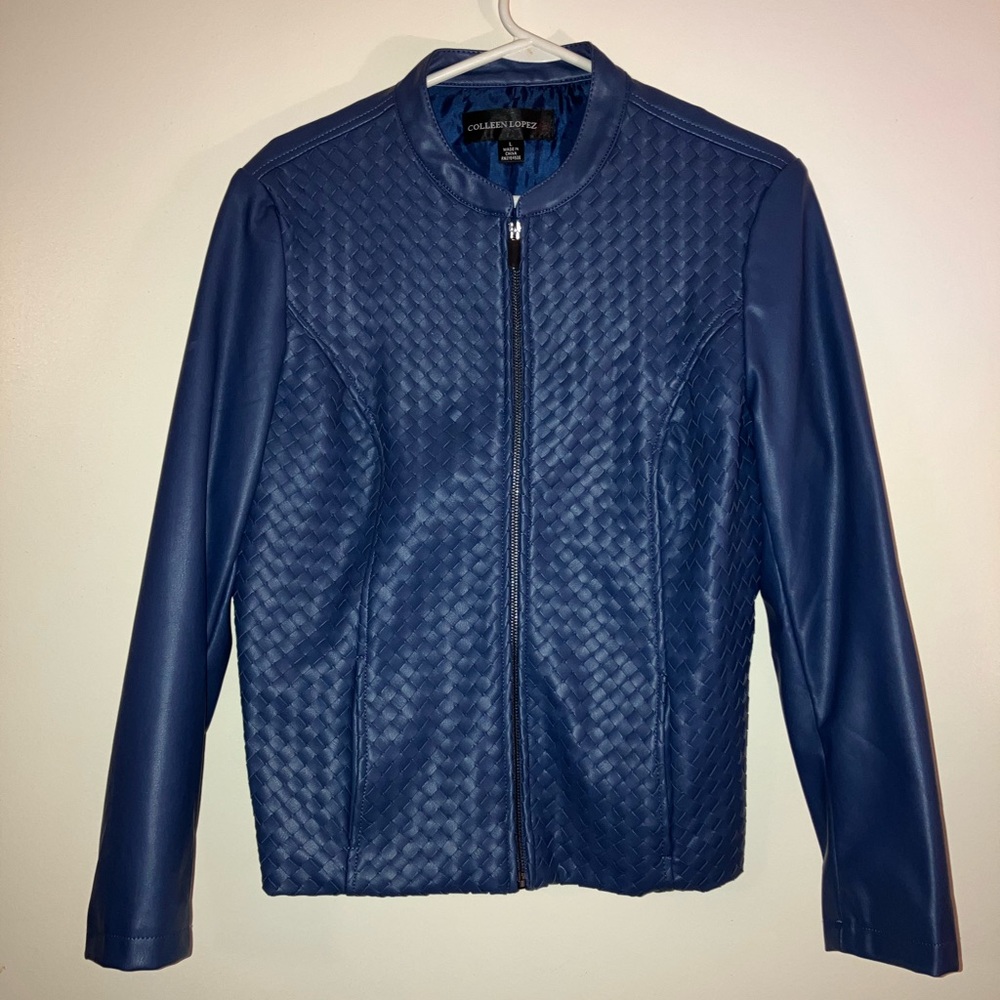 Colleen Lopez faux leather jacket large L in excellent condition